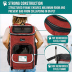 PetAmi Dog Backpack Carrier, Airline Approved 4-Way Entry Cat Backpack Carrier, Ventilated Mesh, Collapsible Pet Carrier for Small Puppy, Kitten, Hiking, Travel Car, Vet, up to 18 lbs, Red
