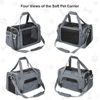 EliteField Deluxe Soft Pet Carrier for Cats and Dogs (3-Year Warranty) | Airline Approved, Waterproof Fabric, Scratch-Resistant Mesh, Expandable Mat, Built-In Leash, Suitcase Sleeve, Seat Belt Loops