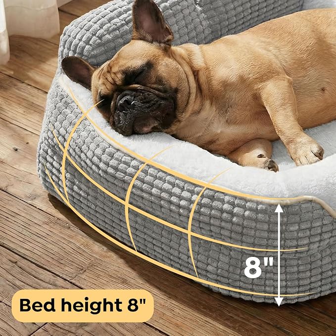 Veehoo Square Dog Bed Medium Size Dog, Orthopedic Dog Bed Couch Sofa, 28" | Washable & Medium Dog Bed for Indoor, Egg-Crate Memory Foam Dog Bed with Sides, Removable Cover, High Back Non-Slip Bottom