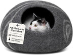 MEOWFIA Cat Cave – Premium Felt Cat Bed Bed Enclosure for Indoor Cats, Handmade Merino Wool (Dark Grey, Medium)