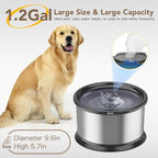 4.5L/1.2Gal Dog Water Bowl, No Spill Stainless Steel Slow Water Bowl for Medium Large Dogs, Large Capacity Splash Proof Slow Drinking Water Bowls with Anti-Slip Mat for Mess Drinkers