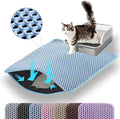 Extra Large Cat Litter Mat XXL, Double Layer Honeycomb, Blue | 46x26”, Reduces Litter Tracking, Easy to Clean, Waterproof, Non-Slip, Soft on Paws, Scratch Resistant, Blue, XXL