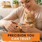 Nail Clipper for Small to Medium Pets, Quick Sensor Safety Guard | Heavy Duty Trimmer for Thick Nails, Stainless Steel Blades, Grooming Tool for Dogs & Cats, Non-Slip Handle Built-in Nail File