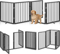 Vantas 80" x 24" Foldable Freestanding Extra Wide Dog Gate with Door,Black | Pet Gate for Stairs and Doorways, Renter Friendly No Drill, Indoor Pet Fence Extra Wide, Easy Storage, With Support Feet