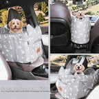 Center Console Dog Car Seat for Small Dogs 5-15 lbs, Gray | Portable Puppy Armrest Booster with Anti-Collapse Support, Washable Fluffy Cushion and Pillow,