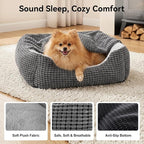 GASUR Dog Beds for Large Medium Small Dogs, Rectangle Cave Hooded Blanket Puppy Bed, Luxury Anti-Anxiety Orthopedic Cat Beds for Indoor Cats, Warmth and Machine Washable (35 inches, Grey)