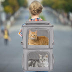 Extra Large Double Pet Carrier Backpack for Cats & Small Dogs | Portable Large Pet Travel Carrier with Super Ventilated Design, Ideal for Hiking, Camping and Outdoor Adventures