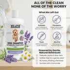 Dog Shampoo, Conditioner & Detangler, Hypoallergenic Tearless Lavender 16OZ | For Sensitive Itchy Skin, Best Shampoo For Smelly Dogs, Goldendoodle, Poodle & Doodle, Puppy Pet Wash Soap, USA Made, 4-in-1