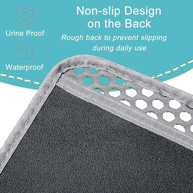 XXL Litter Mat, 47x36in, Cat Litter Box Mats Extra Large, Less Mess | Soft EVA, Double-Layer Honeycomb Litter Trapping Mat, Waterproof Anti-Slip, Washable & Easy clean, Ideal for Multi-Cat(Grey)