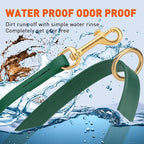 Viper Biothane K9 Working Dog Leash Waterproof Lead for Tracking Training Schutzhund Odor-Proof Long Line with Solid Brass Snap for Puppy Medium and Large Dogs 4ft, Hunter Green