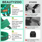 BEAUTYZOO Dog Harness for Small Dogs, No Pull Dog Harness and Leash Set, Soft Escape Proof Puppy Vest Harness with Handle, Reflective Lightweight Step in Harness for Girl Boy Dogs, Green XS