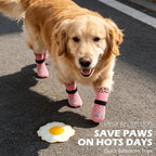 EXPAWLORER Dog Socks for Hot Pavement to Prevent Licking Paws, Non-Slip Dog Grippy Booties Shoes for Hardwood Floors, Traction Control Boots & Paw Protectors for Small Medium Large Senior Dogs Pink L
