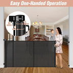 Reinforced 42" Tall x 75" Wide Retractable Baby Gate Prevent Crawling Under | Indoor/Outdoor Tall Retractable Dog Gate, Space-Saving, One-Hand Use, Scratch-Resistant Mesh, Safety Lock, Easy Install/Black