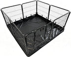 PJYuCien Puppy Playpen Plus Storage Bage with Bottom, 8 Panels 24" H | Heavy Duty, Dog Fence for Small Dogs, Foldable Square Pen, Indoor, Outdoor, Backyard Pasture, Camping, Protects Floors