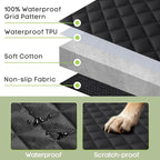Back Seat Cover for Dogs, Bench Seat Cover Protector with Side Flaps | 600D Oxford, Waterproof Scratchproof Non-Slip Car Seat for Dogs, Velcro Openings for Child Seat Access, Fits Cars Trucks SUVs