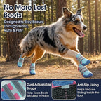 IECOii Dog Shoes for Hot Pavement, Non-Slip Dog Boots for Hiking, Camping | Water Resistant | Anti-Slip Rubber Sole | Secure Stay-On Fit | Reflective & Dual Adjustable |Summer Winter Paw Protector |