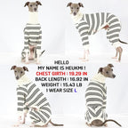D Doggy Star Italian Greyhound Clothes Soft Stretchy Onesie Refined Stripe Outfit Whippet for Dog Coat (L,Onsi Black Str)