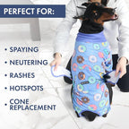 Spark Paws Dog Surgery Recovery Suit – Dog Recovery Suit After Surgery, Anti-Lick Dog Onesie, Abdominal Wound Protector, Soft Cone Alternative for Spay Neuter Male Female Pet Recovery - Donuts - 3XL