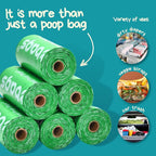 The Original Poop Bags® 38% USDA Biobased Pet Waste Bags, Peanuts Design, Leak-Resistant & Durable, Black/Green, 360 Count