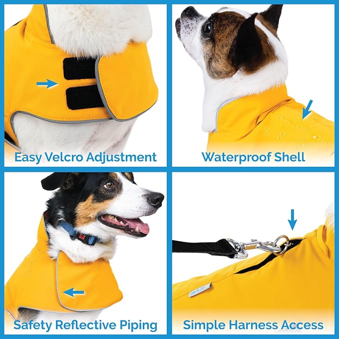 JAN & JUL Dog Rain Jacket (Yellow, Size: S)