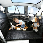 Dog Car Seat Cover, 600D Heavy Duty Waterproof Pet Back Seat Extender with Hard Bottom, Nonslip Scratch Proof Dog Hammock, Machine Washable Car Protector for Cars Trucks SUVs