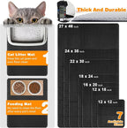Cat Litter Mat 24"x35",Double Layer EVA litterbox Mat, Black | Waterproof honeycomb large grid, urine-proof and odor-free. Traps litter, easy cleanup,Washable, non-slip backing