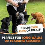 Mighty Paw Dog Training Treat Pouch, No-Spill Magnetic Clasp, Black | Adjustable Belt Sling, Waist Pack or Fanny Pack, Hands-Free Wear, Poop Bag Holder, 4 Pockets, Made in USA