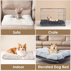 EHEYCIGA Fluffy Dog Crate Bed for Extra Large Dogs, Plush Faux Fur Pet Crate Pad, Calming Anti Anxiety XL Dog Bed, Washable Soft Warm Mat with Non-Slip Bottom, Brown