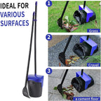ienjoyed 43" Tall Pooper Scooper Large Swivel Bin & Rake with 100 Waste Bags,Heavy Duty Dog Pooper Scooper for Dogs, Long Handle Poop Scooper with Lid for Yard, Grass, Gravel (Blue)
