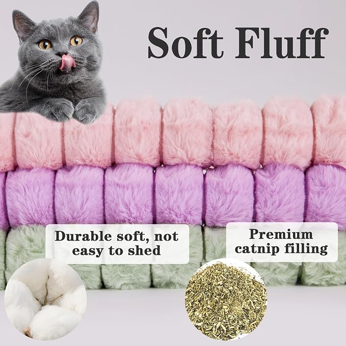 Cat Kicker Toy 3 PCS, Quiet Cat Catnip Toys for Indoor Cats | Interactive Cat Toy Pillows Long Cat nip Toys for Kitten 14.6in/37cm
