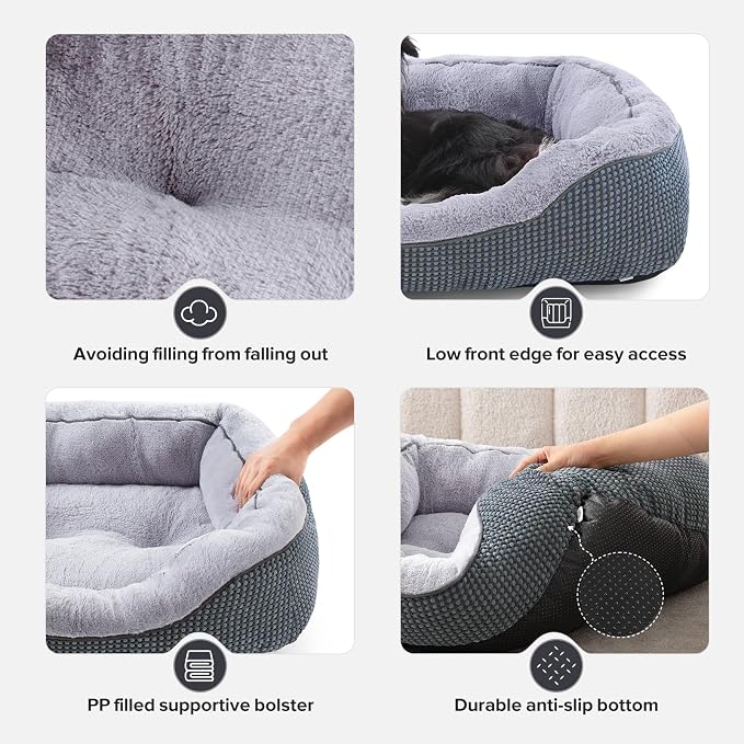 INVENHO XL Dog Beds Large Sized Dog, Washable Orthopedic Warming Soft Sleeping Durable with Anti-Slip Bottom