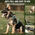 Tactical Service Dog Vest Harness and Leash Set with 10 Patches Brown L