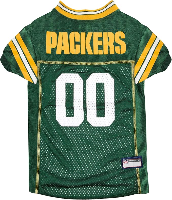Pets First NFL Green Bay Packers Dog Jersey, Size Medium, Football Shirt Costume for Pet, Dog Sports T-Shirt, NFL Team Clothing for Cats, Licensed Pet Apparel Available in 7 Sizes and 32 Teams