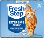 Fresh Step Advanced Extreme Clump Multi Cat Clumping Litter with Febreze Freshness, Mountain Spring Scent, Ammonia Block Technology, Low Dust, Low Tracking, 18.5 lb. Box, Pack of 2 | Forms Tight Clumps, Easy To Scoop, Scented, Ammonia Block Technology,...