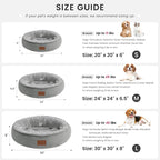 Love's cabin Round Donut Cat and Dog Cushion Bed, 30in Pet Bed for Medium or Large Dogs, Anti-Slip & Water-Resistant Bottom, Soft Durable Fabric Pet Beds, Washable Calming Cat Bed, Pure Gray