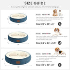 Love's cabin Round Donut Cat and Dog Cushion Bed, 24in Pet Bed for Small or Medium Dogs, Anti-Slip & Water-Resistant Bottom, Soft Durable Fabric Pet Beds, Washable Calming Cat Bed Dusty Blue