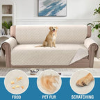 H.VERSAILTEX Sofa Covers for 3 Cushion Couch, Dog Couch Protector, Furniture Covers for Pets, 100% Waterproof Cover with Non-Skid Backing & Elastic Straps(Sofa, Coconut Milk)