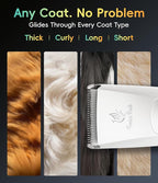 Dog Grooming Clippers for Thick Heavy Coats 3 Speeds Low Noise Pet Grooming Kit Cat Eletric Clipper with 10FC Ceramic & Stainless Steel Blade,Black