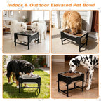 4 Gallon Elevated Dog Water Bowl, 4-Height Stand for Large Dogs | 4 Gallon Stainless Steel Bowl, 4 Heights 9.65-15.16 in, Non-Slip Feet, Indoor Outdoor Use, Easy-Clean Surface, Large Breeds