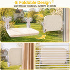 Aysoner Suction Cat Window Perch: 6 Suction Cups Sturdy Hold Up to 45lbs | 1-Second Stick on Glass & No-Drill - Heavy Duty Indoor Hammock Seat for Chunky Cats Safety to Sunbathe & View
