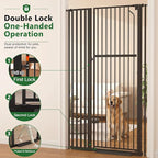 Floisdace 63" Extra Tall Pet Gate for Cat/Dog, Adjustable 29.9-45.3" Wide Auto Close Tall Cat Gate, No Drilling Pressure Mount Kit, Dog Gate for Doorways, Hallways, Kitchen, Black