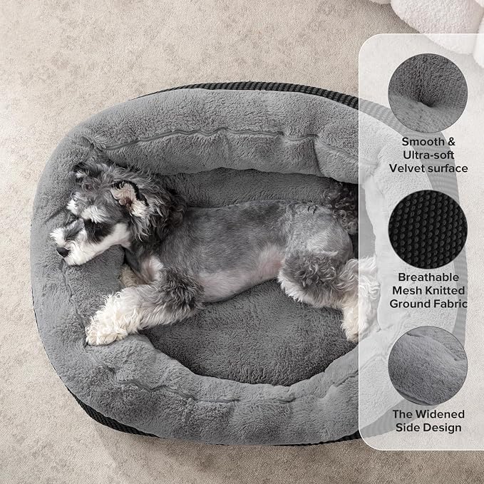 INVENHO Large Dog Beds Large Sized, Washable Orthopedic Warming Soft Sleeping Durable with Anti-Slip Bottom