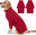cyeollo Red Dog Sweater Long Sleeve Knitted Turtleneck Pullover Clothes | Ultra Soft Warm Knit, Full Coverage, 4-Way Stretch for Easy Movement, Easy On & Off, Winter Daily Wear for Small Dogs