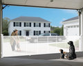 200" Retractable Baby Gates Dog Gate Extra Wide, 42" Tall Child Pet Safety Gate with Reinforced Strips for Stairs, Long Mesh Garage Gates Fence for Outdoor Indoor Large Openings Driveway Decks Patio