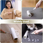 Extra Sticky Large Surface Lint Roller,6.3'' Giant Lint Roller Refills,5 Rolls 450 Sheets,Long Handle Lint Remover,Easily Remove Carpets, Clothes, Couch and Curtains Dust