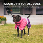Spark Paws Dog Raincoat, Waterproof Windproof Rain Jacket, for Small Medium Large Extra Large Dogs, Reflective Breathable Full-Body Coverage Dry Suit - Pink Lilac Purple - XL
