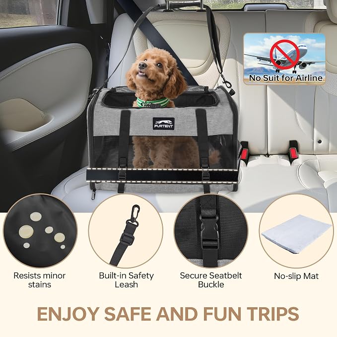 Soft Sided Two Cats Dog Carrier up to 25 lbs, Portable Mesh Pet Travel Bag for Medium Puppy Big Cats, Collapsible Puppy Crate Home Outdoor 20x13x13in, Grey