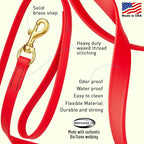 Viper Biothane K9 Working Dog Leash Waterproof Lead for Tracking Training Schutzhund Odor-Proof Long Line with Solid Brass Snap for Puppy Medium and Large Dogs, 20ft Cherry Red