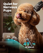 oneisall Dog Clippers for Grooming fit Doodles & Poodles,9050 | Compatible with Wahl's 3379,3332-3339 Metal Guards,3.5 Hours of Battery Life, 6500 Rpm High-Speed Cutting, Removable Blades