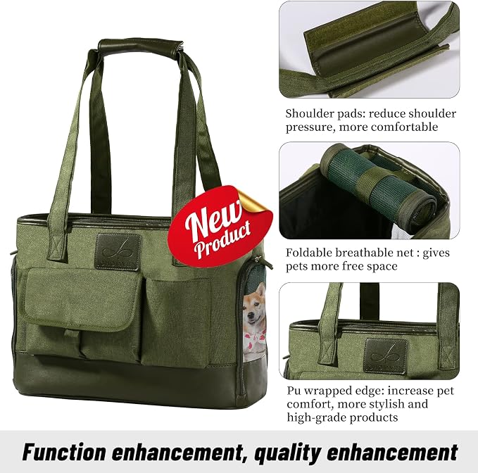 Dog Carrier, Cat Carrier, Pet Carrier, Foldable Waterproof Premium Oxford Cloth Dog Purse, Portable Bag Carrier for Small to Medium Cat and Small Dog